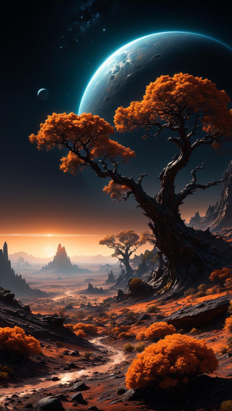 01365-261961673-Landscape of a dark far away planet, rock and organic soil, glowing trees, UHD, masterpiece, trending on artstation, sharp focus.png